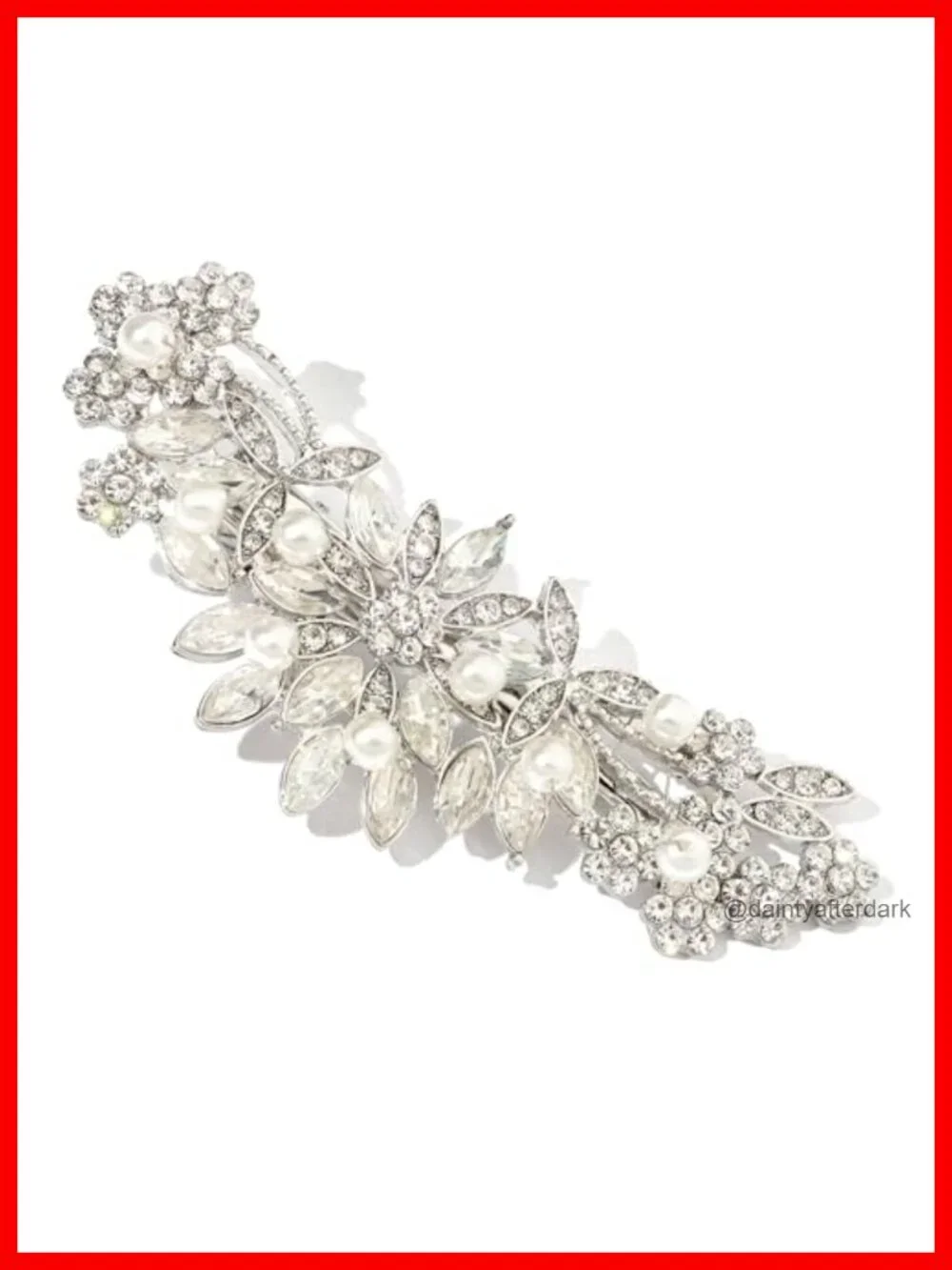 Crystal Rhinestone Pearl Hair Clip Comb Wedding Bridal Hair Accessory
